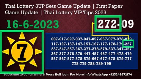 Thai Lottery 3UP New Set Update .